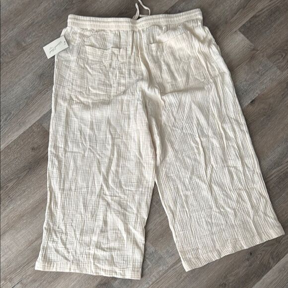Universal thread Cream Wide-Leg pull on Gauze Pants size 1X 7/8 length - Picture 3 of 4